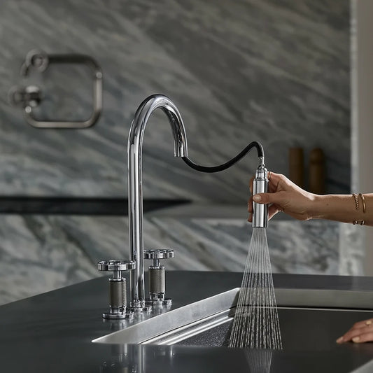 Touchless Pull-Down Kitchen Faucet – High Arc Dual-Mode Spray