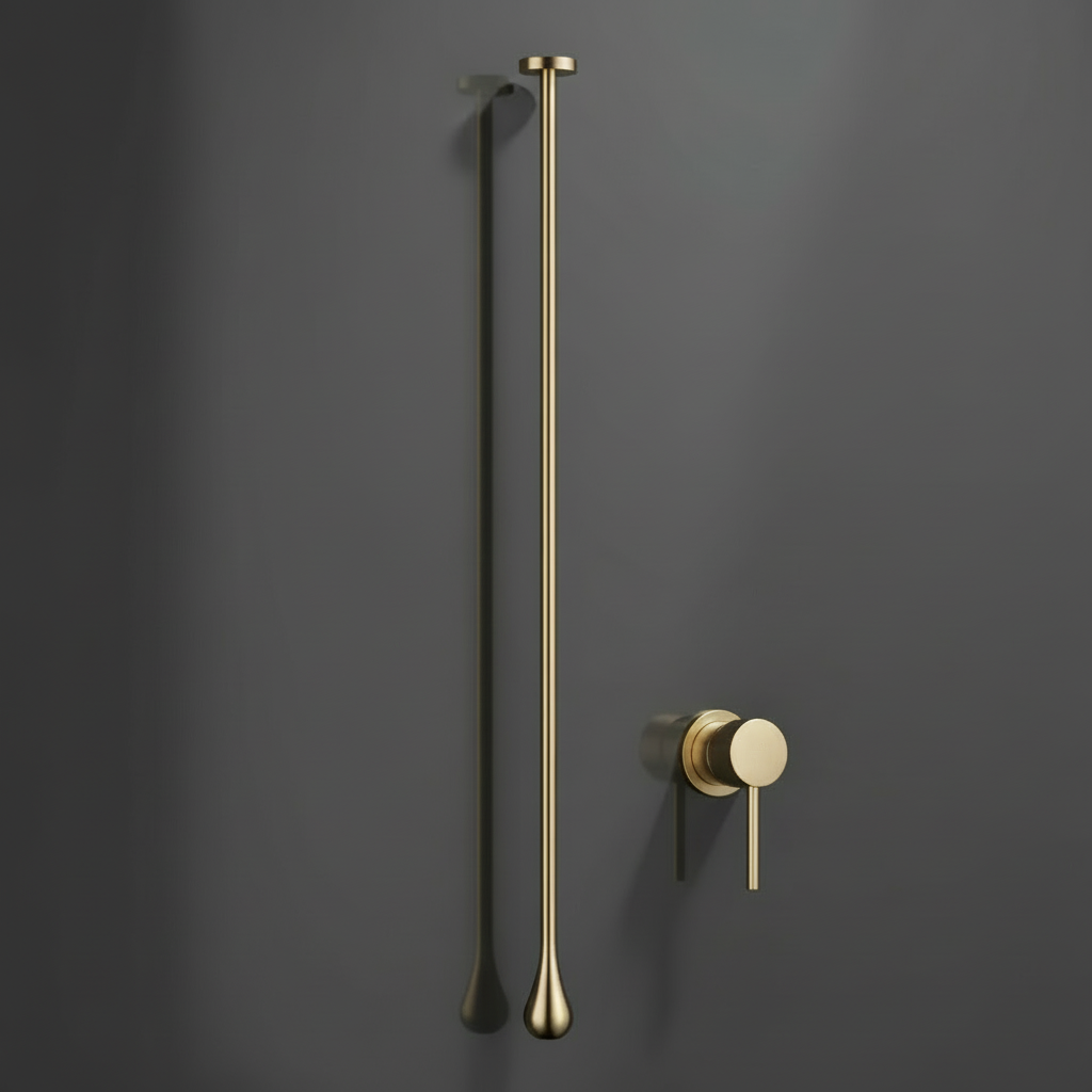 Wall-Mounted Solid Brass Mixer Faucet — Contemporary Minimal