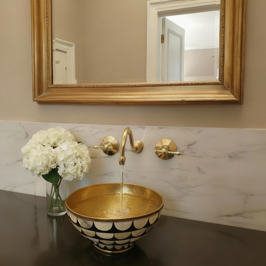 Unlacquered Brass Wall-Mounted Faucet — Architectural Minimal Design