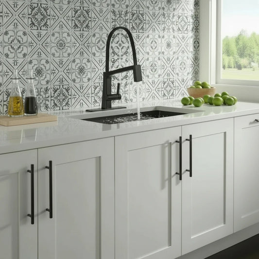 Exposed-Hose Pull-Down Kitchen Faucet – Modern Professional Single-Handle Design