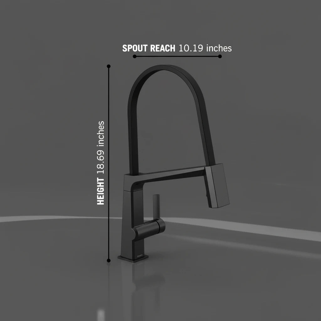 Exposed-Hose Pull-Down Kitchen Faucet – Modern Professional Single-Handle Design