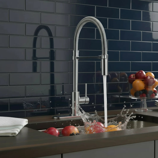 Commercial Pull-Down Kitchen Faucet – Modern High Arc Professional Design