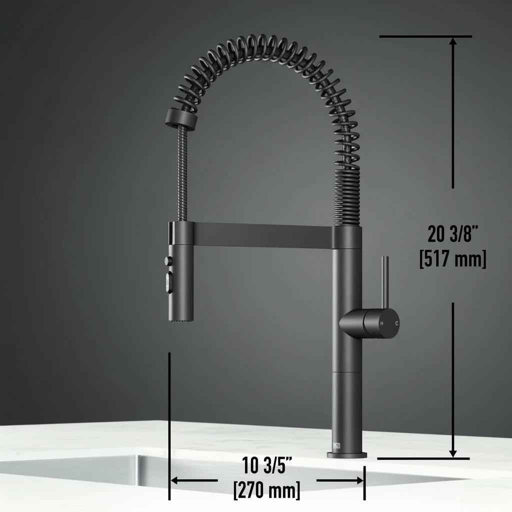Industrial Pull-Down Kitchen Faucet – High Arc Spring Design