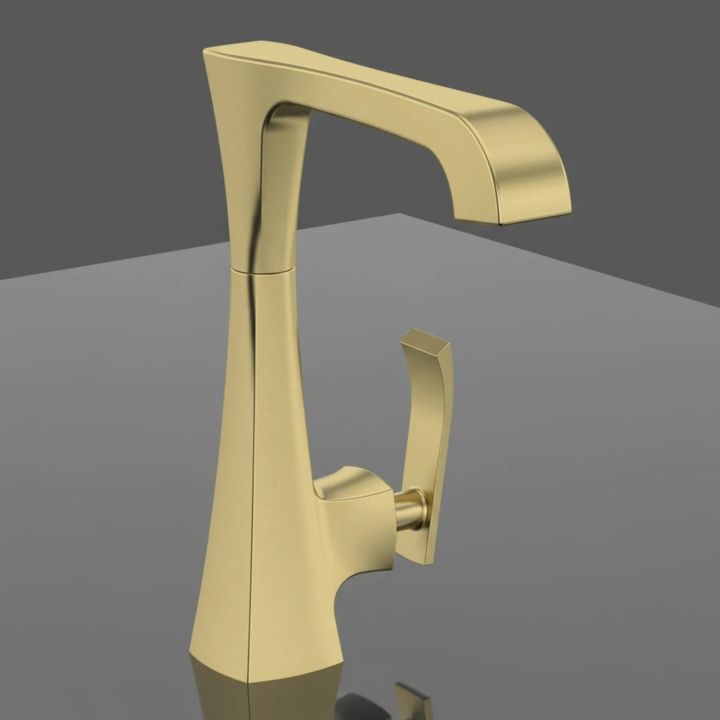 Single-Lever Kitchen Mixer Tap — Brushed Brass Finish