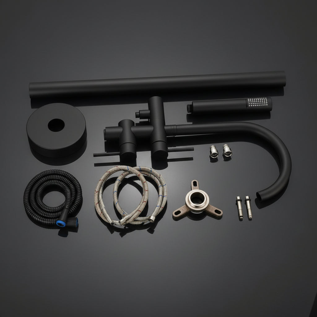 Freestanding Floor-Mounted Mixer Faucet — Premium Solid Brass