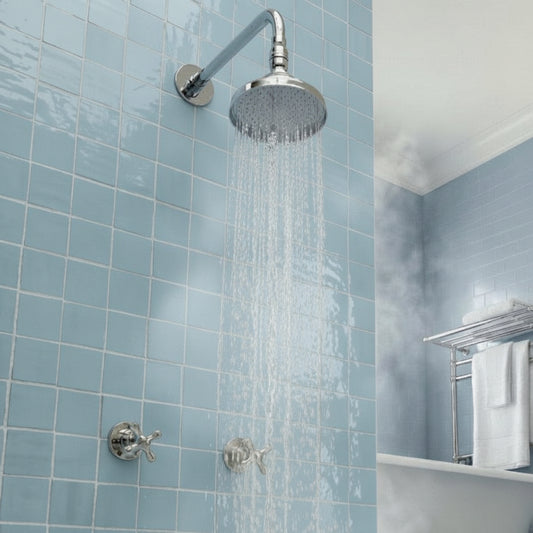 Polished Brass Shower System with Rainfall and Hand Shower