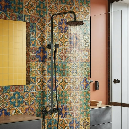 Outdoor Bronze Shower System — Architectural Garden & Spa Design