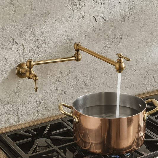 Brass Kitchen Faucet with Pot-Filler Function – Pull-Out Dual Water Control