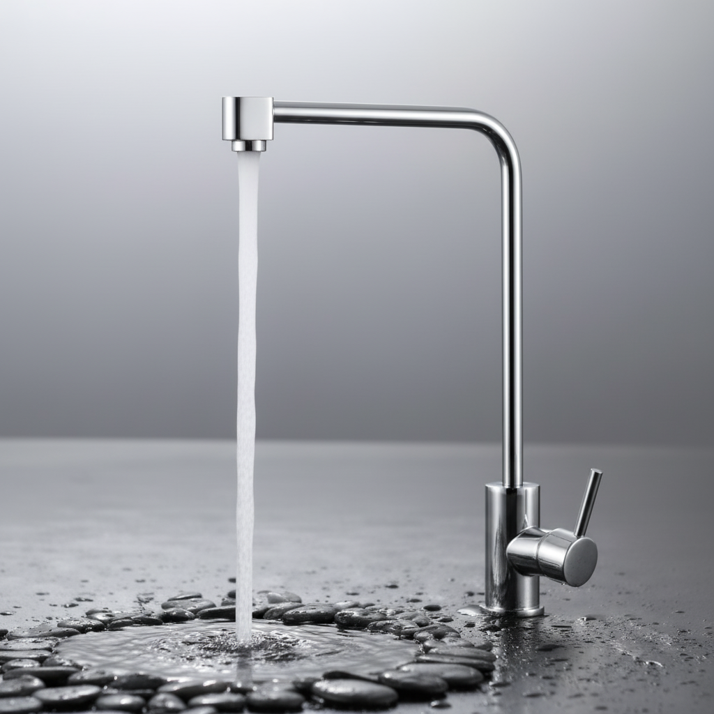 Brass Water Filter Faucet — Minimal Cylindrical Design