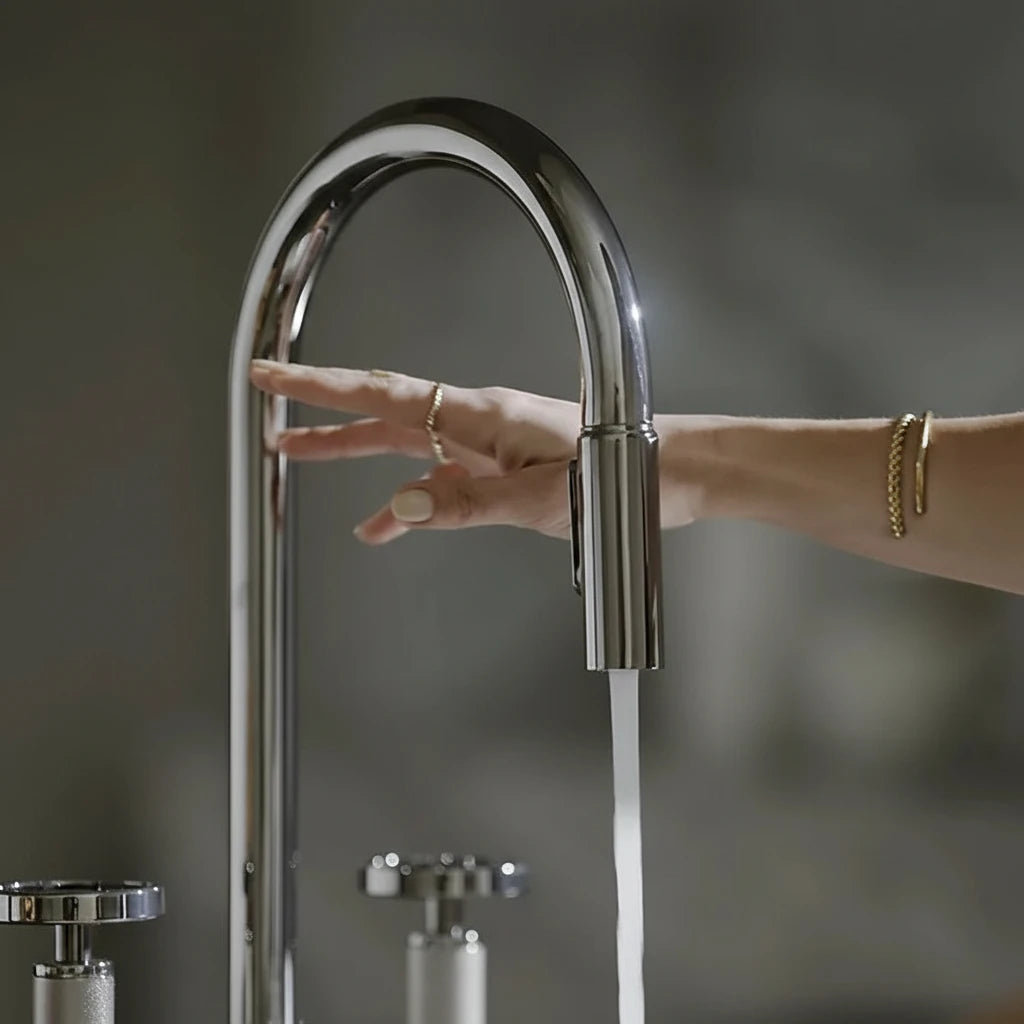 Touchless Pull-Down Kitchen Faucet – High Arc Dual-Mode Spray