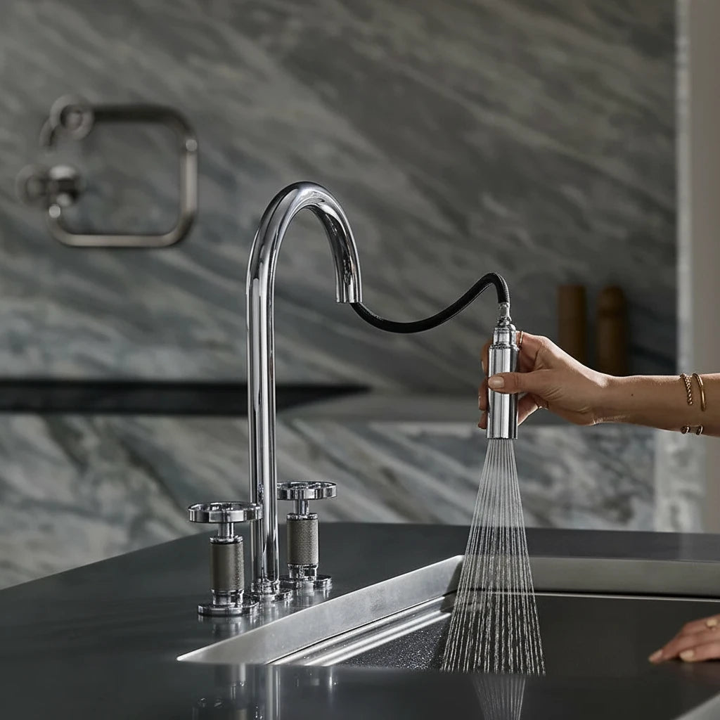 Touchless Pull-Down Kitchen Faucet – High Arc Dual-Mode Spray