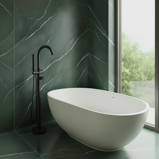 Freestanding Floor-Mounted Mixer Faucet — Premium Solid Brass