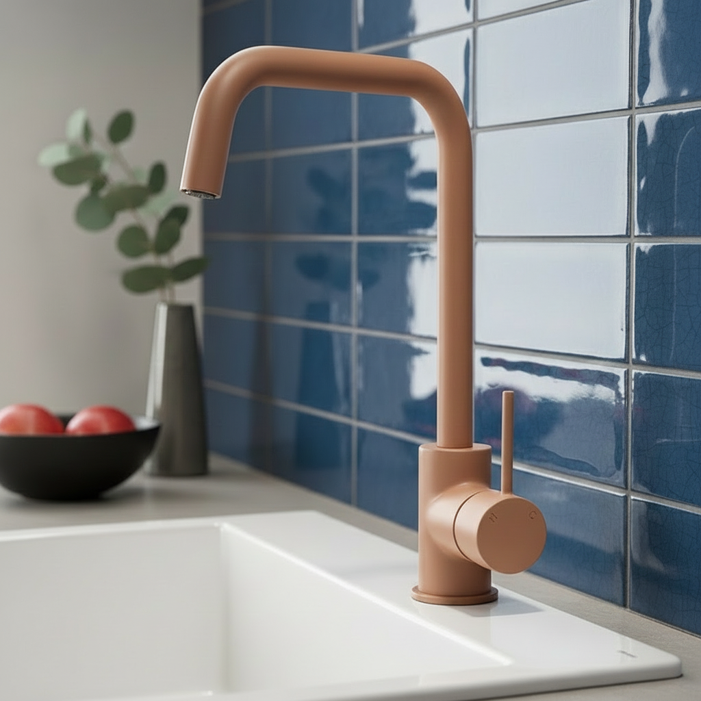 Single-Lever Kitchen Mixer Tap — Terracotta Finish