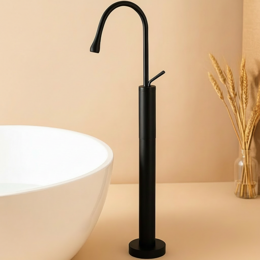 Freestanding Bathtub Mixer Faucet — Contemporary Floor-Mounted Design