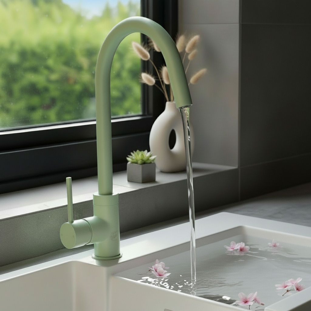 Contemporary Kitchen Tap — Neo Mint Color Pop