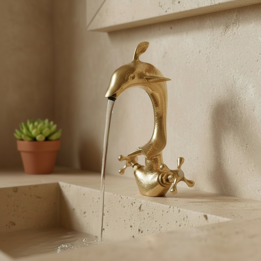 Sculptural Bathroom Mixer Tap — Organic Contemporary Design