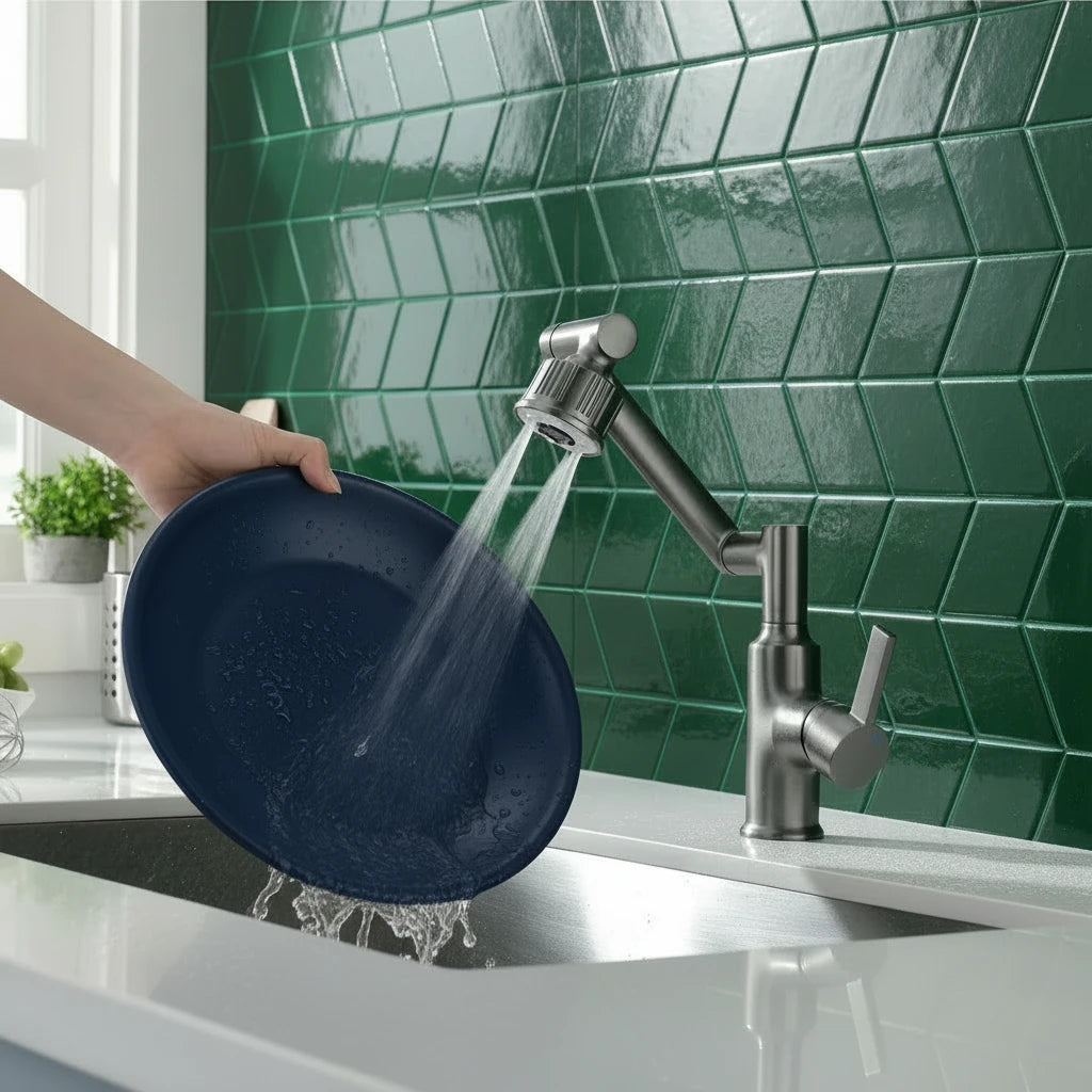 Rotatable Kitchen Faucet – 1080° Swivel Aerator & Multi-Angle Flow