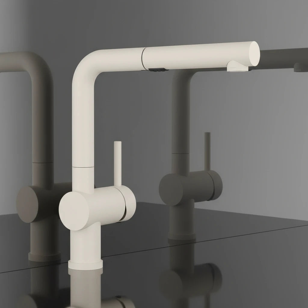 Low Arc Pull-Out Kitchen Faucet – Dual Spray Minimalist Design