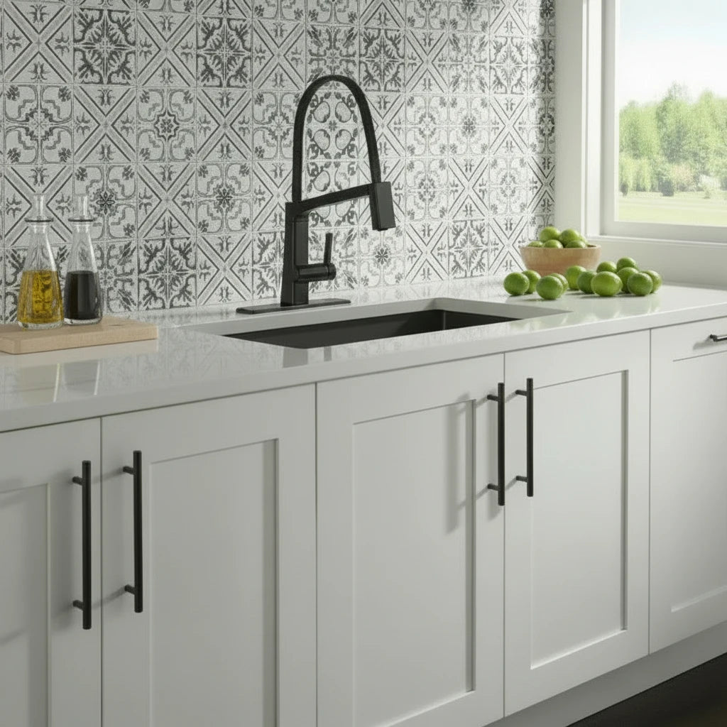 Exposed-Hose Pull-Down Kitchen Faucet – Modern Professional Single-Handle Design