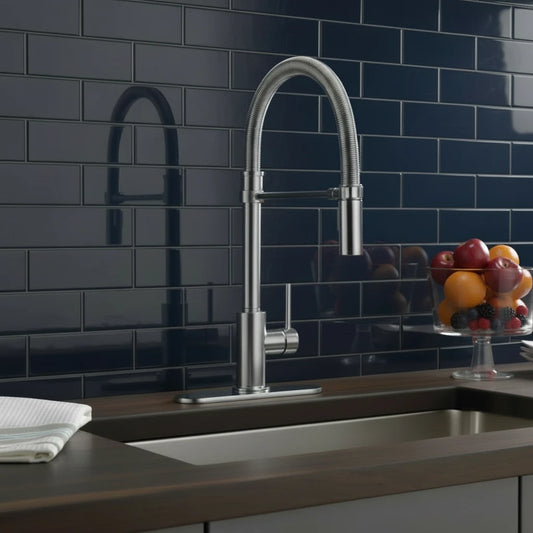 Commercial Pull-Down Kitchen Faucet – Modern High Arc Professional Design