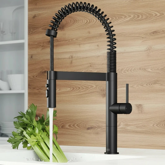Industrial Pull-Down Kitchen Faucet – High Arc Spring Design