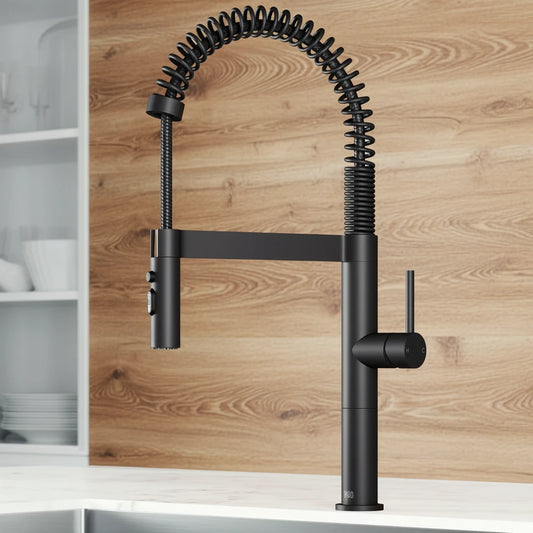 Industrial Pull-Down Kitchen Faucet – High Arc Spring Design