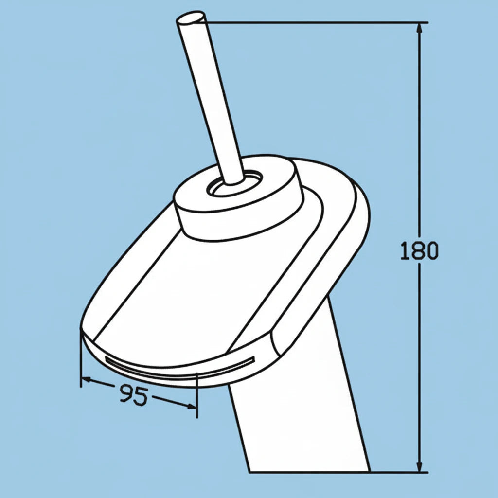 Chrome Waterfall Basin Mixer Tap with Low Spout