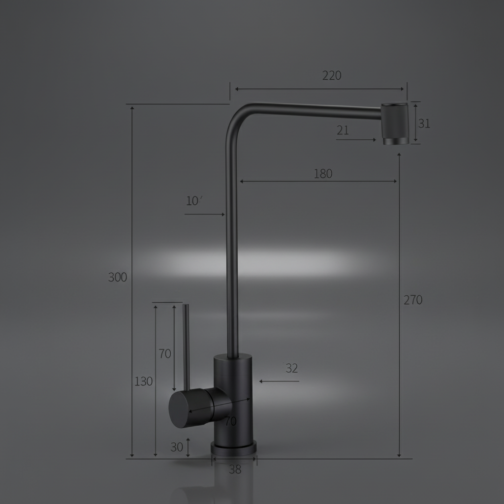 Brass Water Filter Faucet — Minimal Cylindrical Design