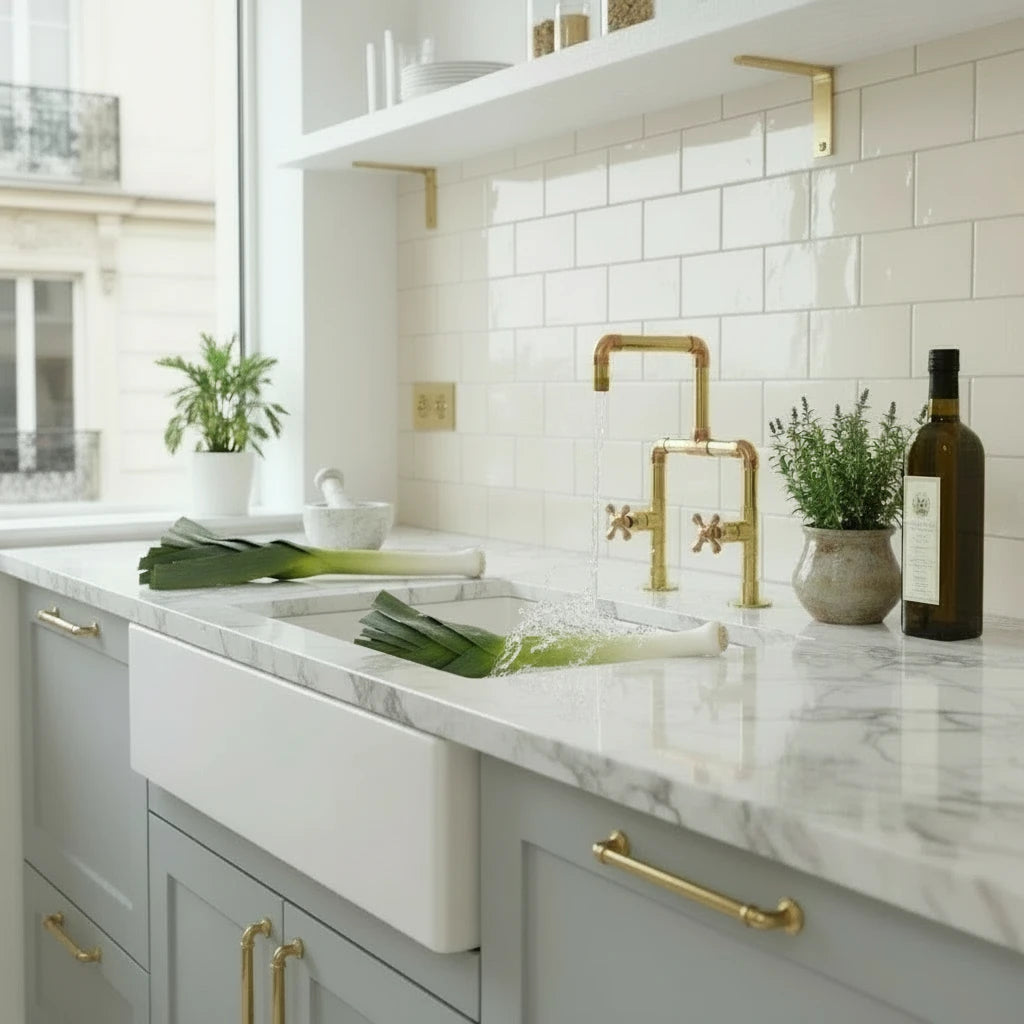 Handcrafted Solid Brass Kitchen Faucet — Artisan Finish