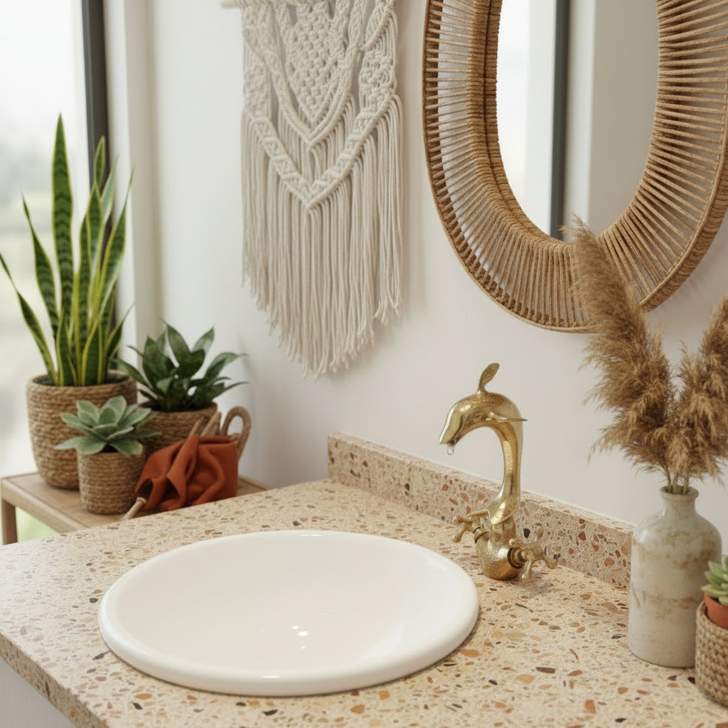 Sculptural Bathroom Mixer Tap — Organic Contemporary Design