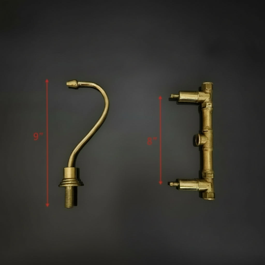 Unlacquered Brass Wall-Mounted Faucet — Architectural Minimal Design