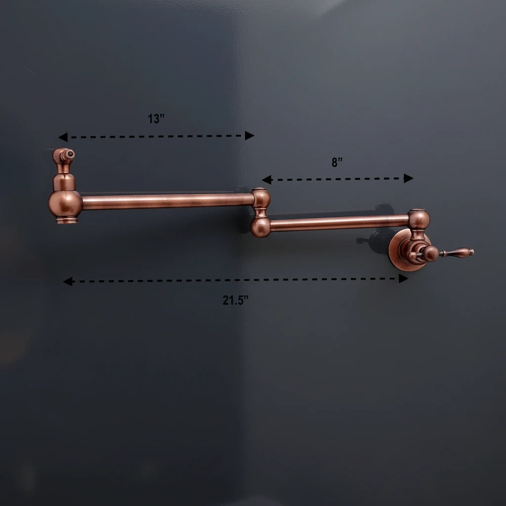 Antique Copper Kitchen Faucet — Handcrafted Solid Metal