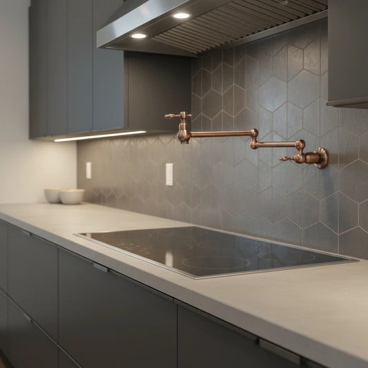 Antique Copper Kitchen Faucet — Handcrafted Solid Metal