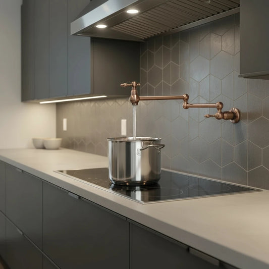 Antique Copper Kitchen Faucet — Handcrafted Solid Metal