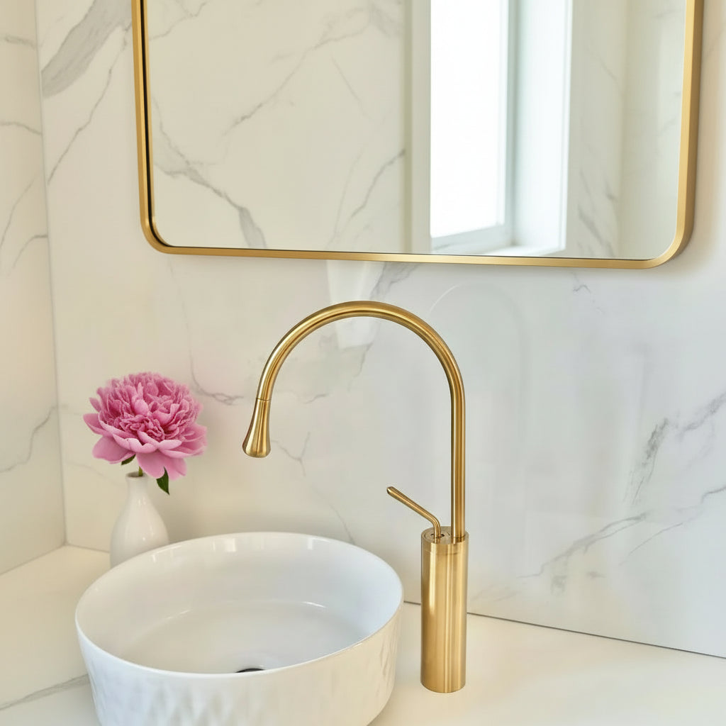 Matte Finish Bathroom Mixer Tap — Contemporary Minimal Design