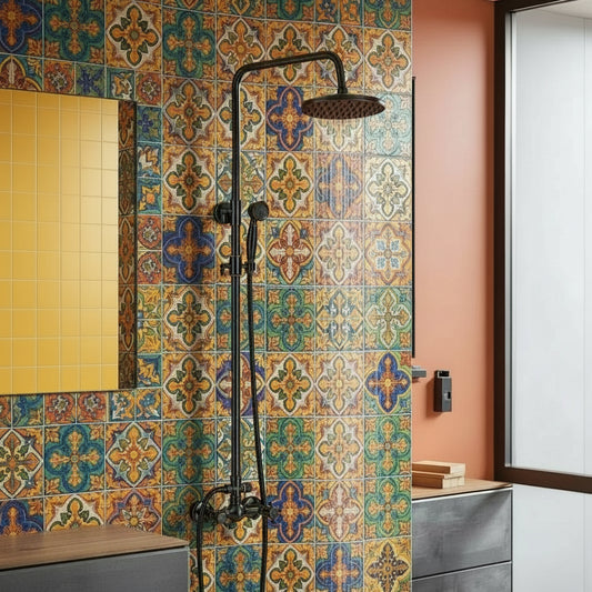 Outdoor Bronze Shower System — Architectural Garden & Spa Design