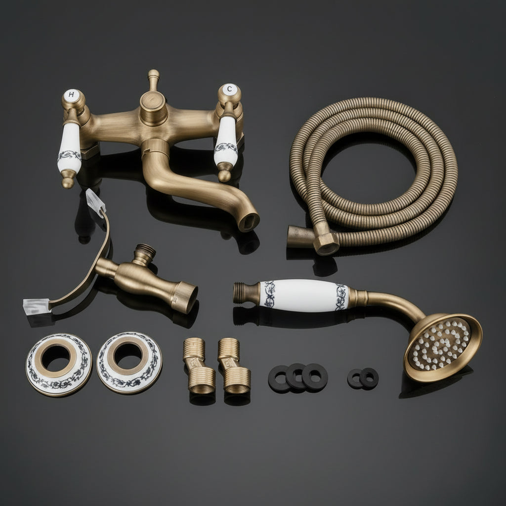 French-Style Bathroom Mixer Set — Solid Brass Collection