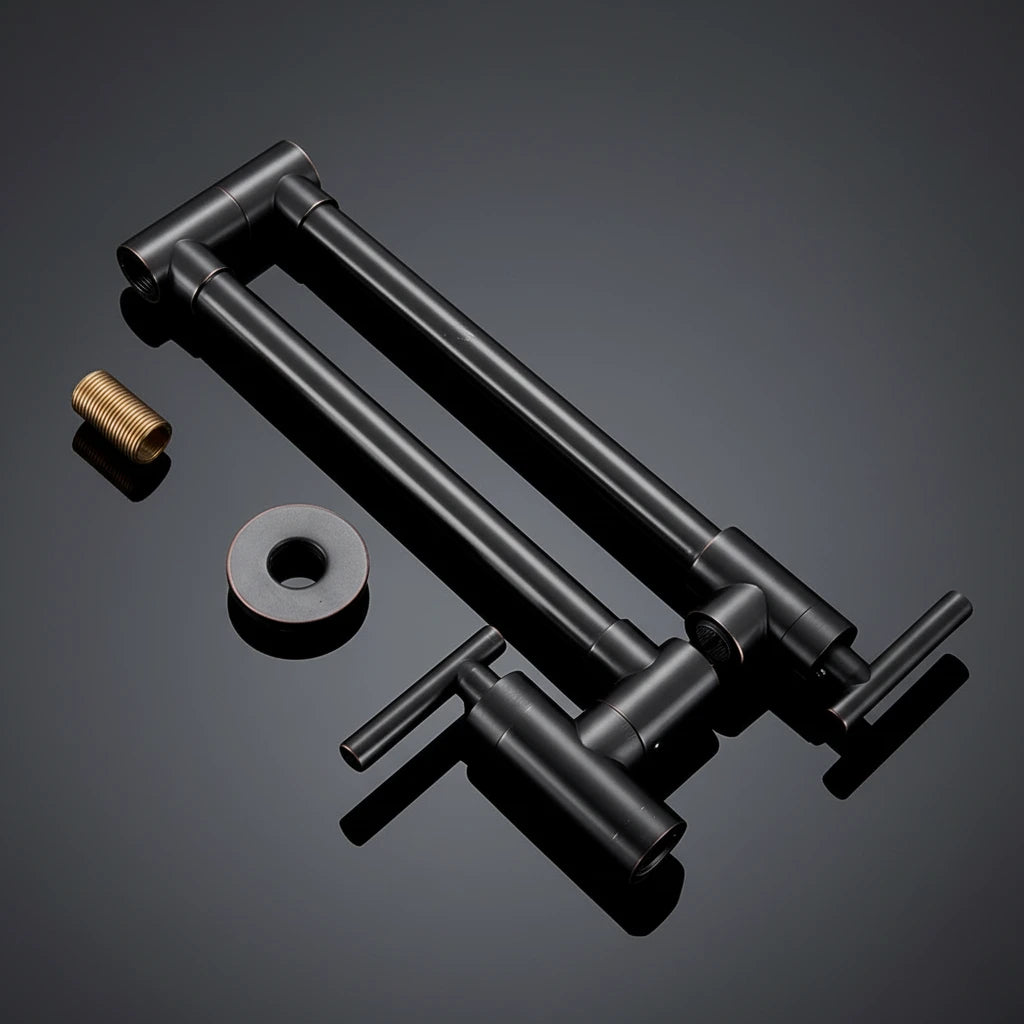 Black Bronze Kitchen Faucet – Single Handle Modern Swivel Design